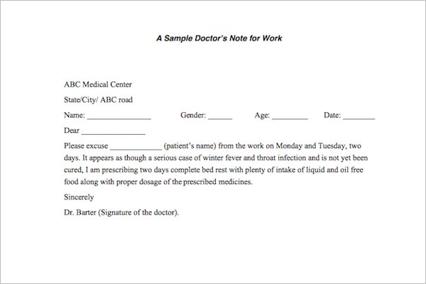 Doctors Note Template