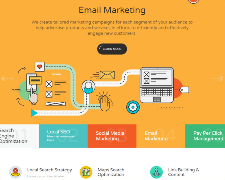 E-mail marketing website template