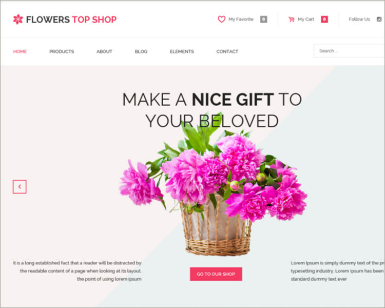 Flowers and Boutique WordPress Theme