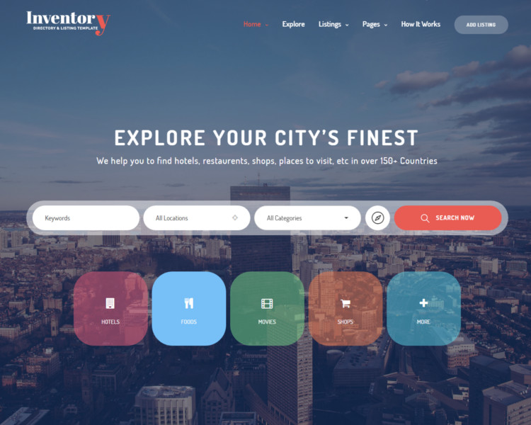 Geolocation listing website template