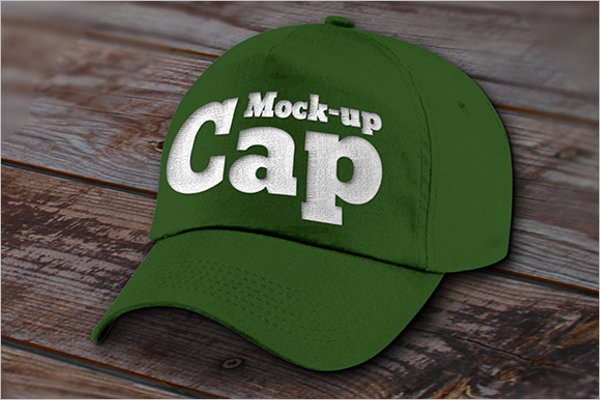 Green Cap Mockup PSD Template