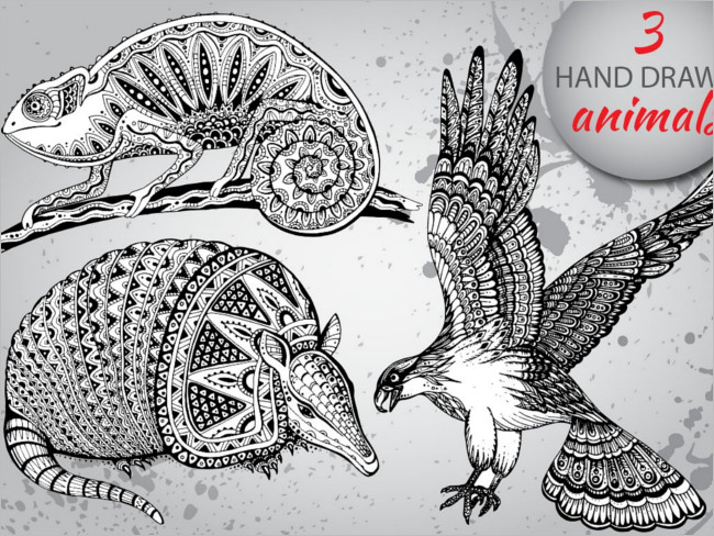Hand-Drawn Graphic Animals Drawing