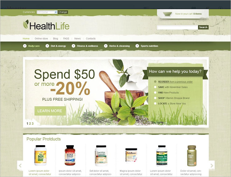 Healthy Life Joomla Templates