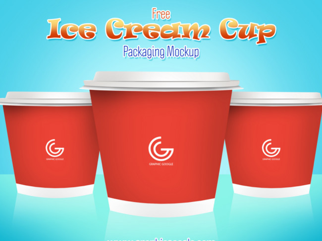 Ice Cream Cup Packaging Mockup Free PSD