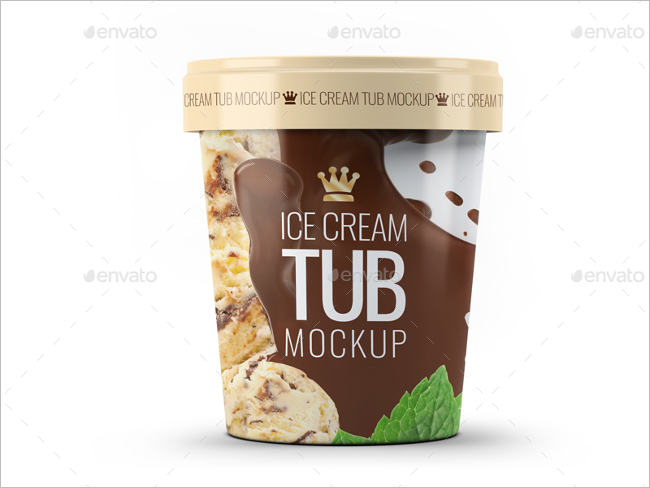 Ice Cream Tub MockUp Template
