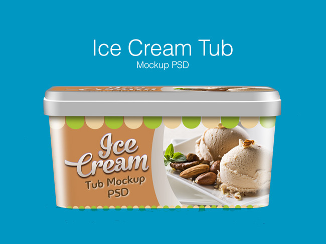 Ice Cream Tub Packaging Mockup