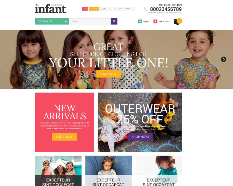 Infant Clothes PrestaShop Theme
