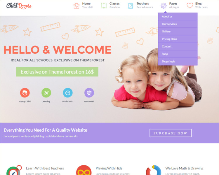 Kindergarten & School WordPress Theme