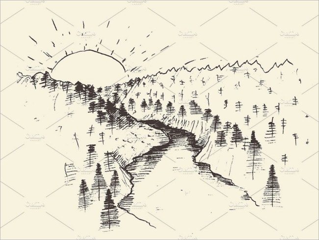 Landscape With Sunrise Design