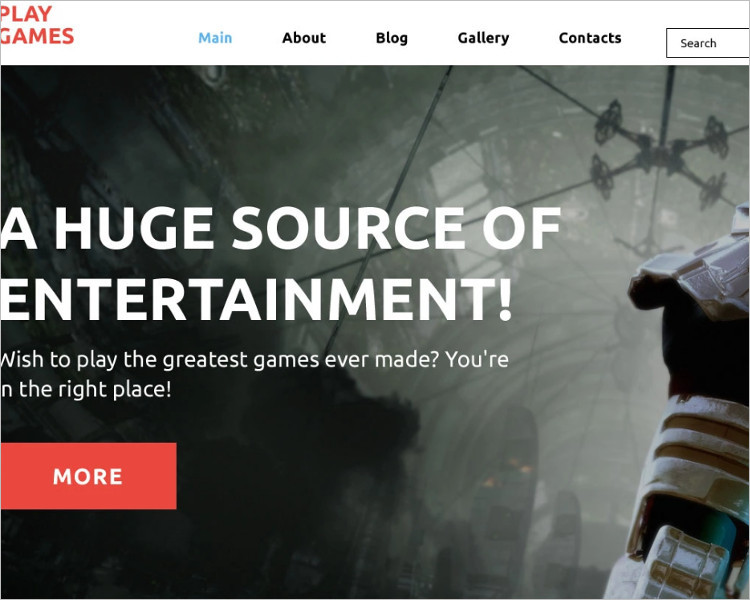 Latest Bootstrap game Template