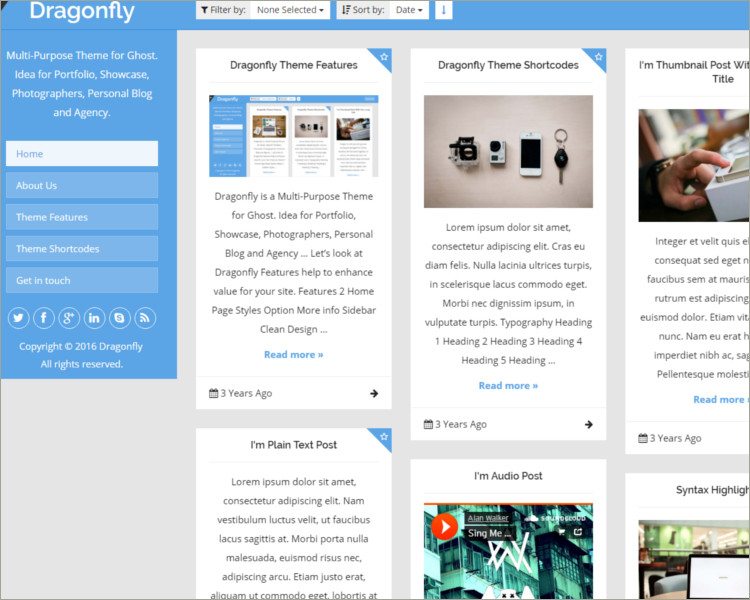 Multi-Purpose Theme For Ghost