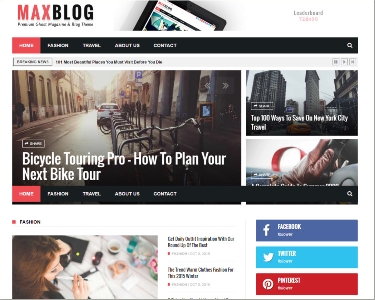 News & Magazine Ghost Theme