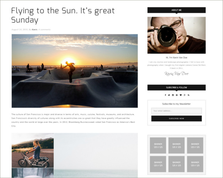 Photography Blog Joomla Template