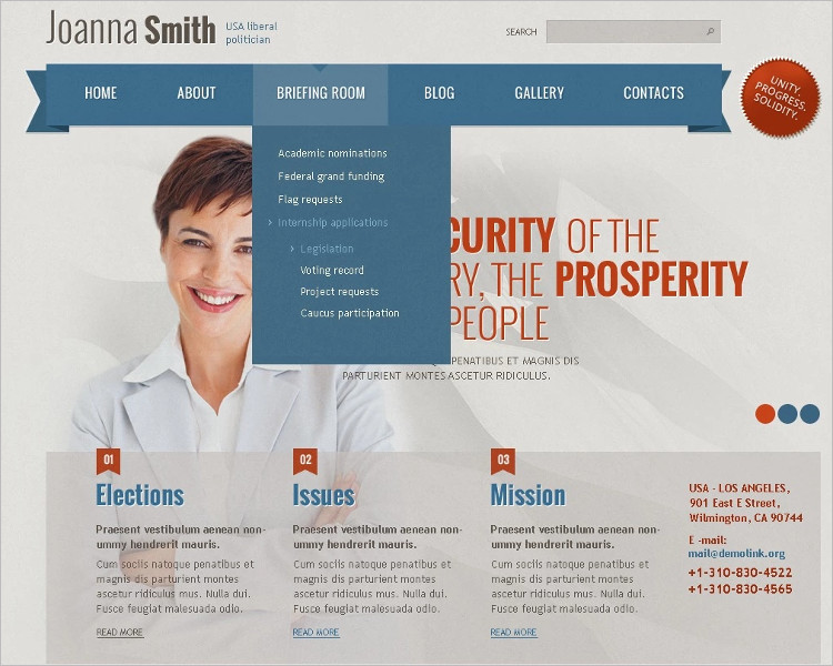 Political Candidate Evoluation Joomla Template