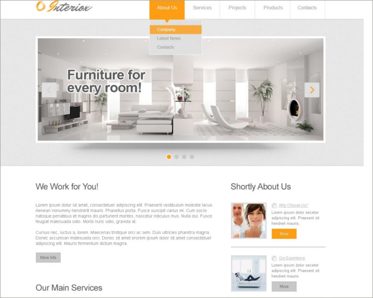 Responsive Interior Design Website Template