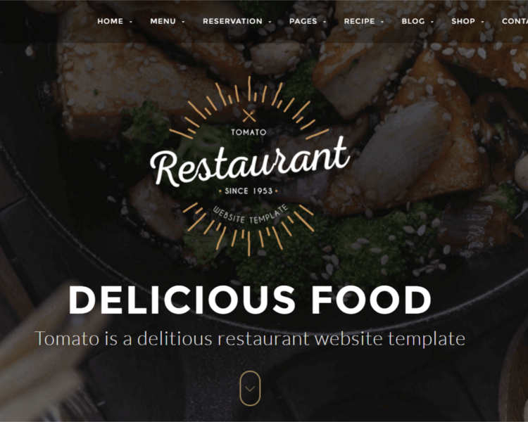 Restaurant Boostrap WordPress template