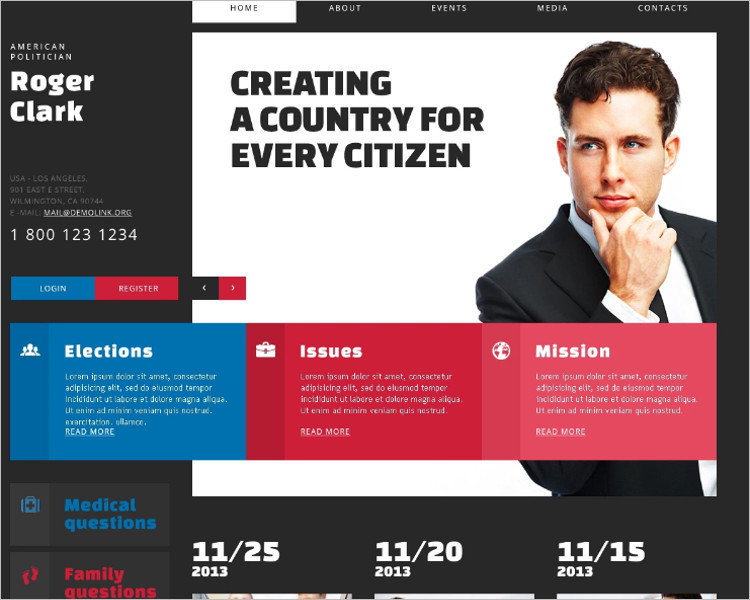 Sample Political Candidate Joomla Template