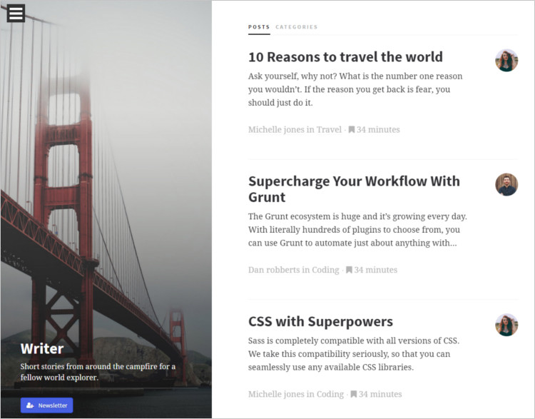 Static Site WordPress Templates