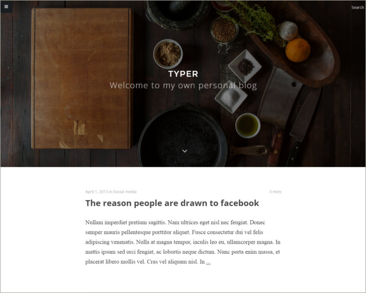 Striking Blogging Theme