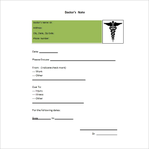 37 doctors note template free pdf word examples
