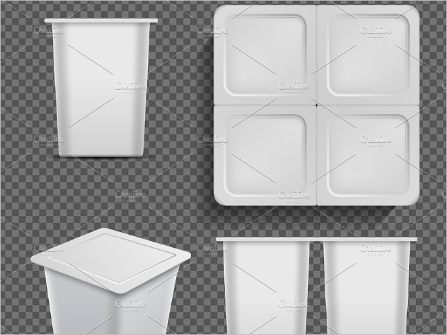 White blank container Mockup Template