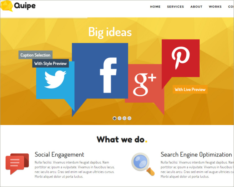 customizable social media website template