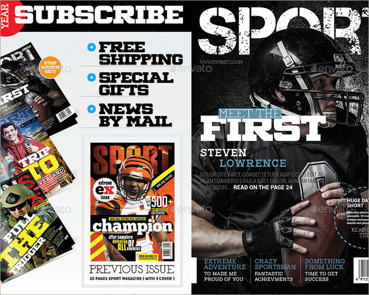 football sport magazine template