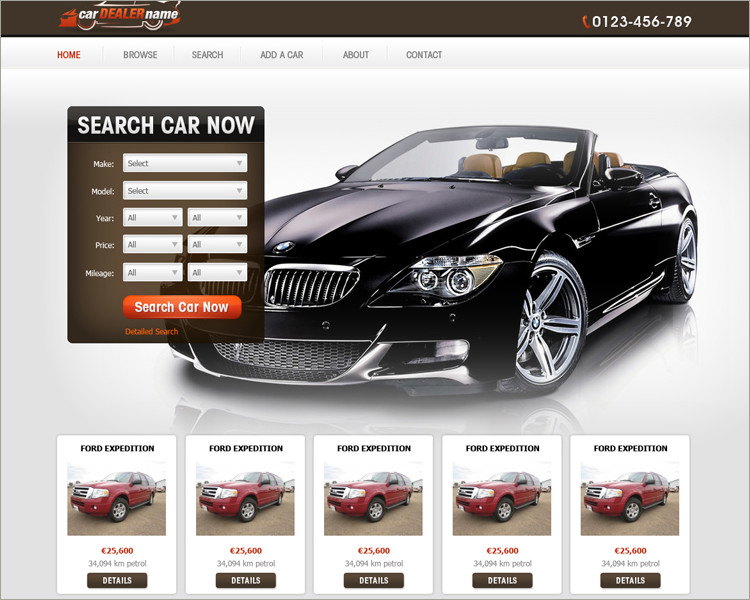 free Car Dealer Website Template