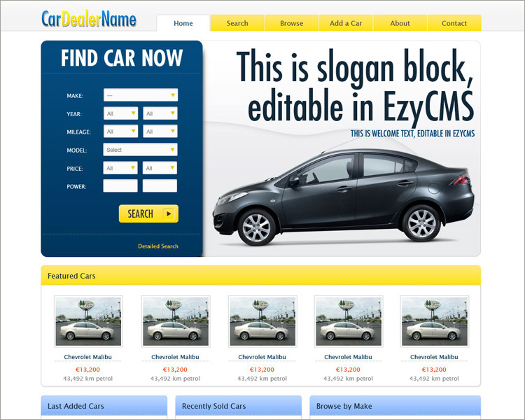 free Car Dealer Website Template
