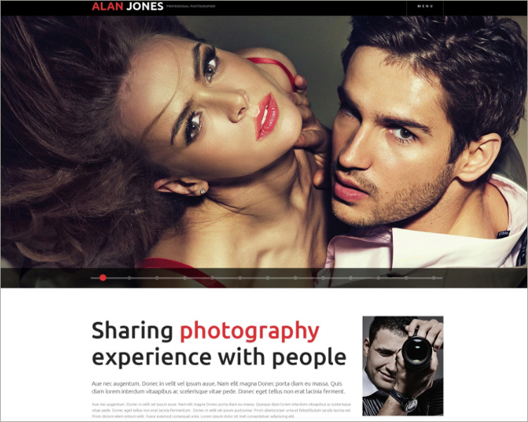 photographer website theme
