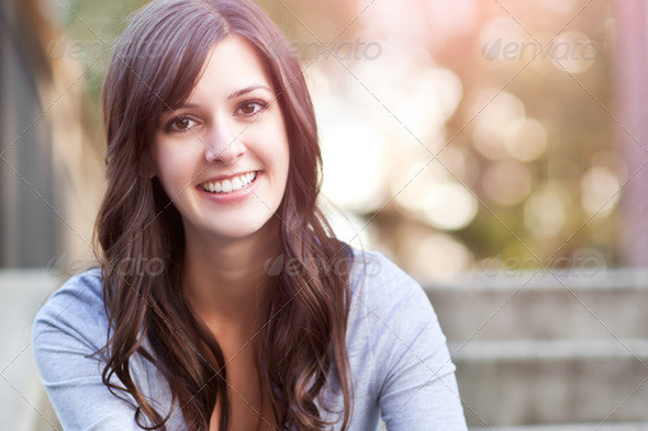 A portrait of a smiling beautiful woman picture