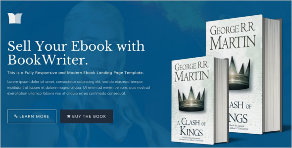 Author Ebook Landing Page Template