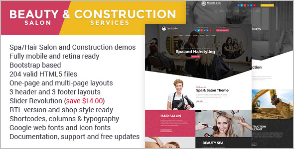 Beauty Services HTML Grid Layout Template