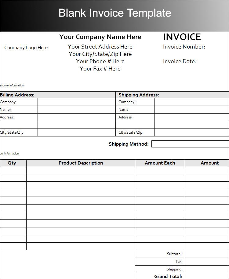 Invoice образец word