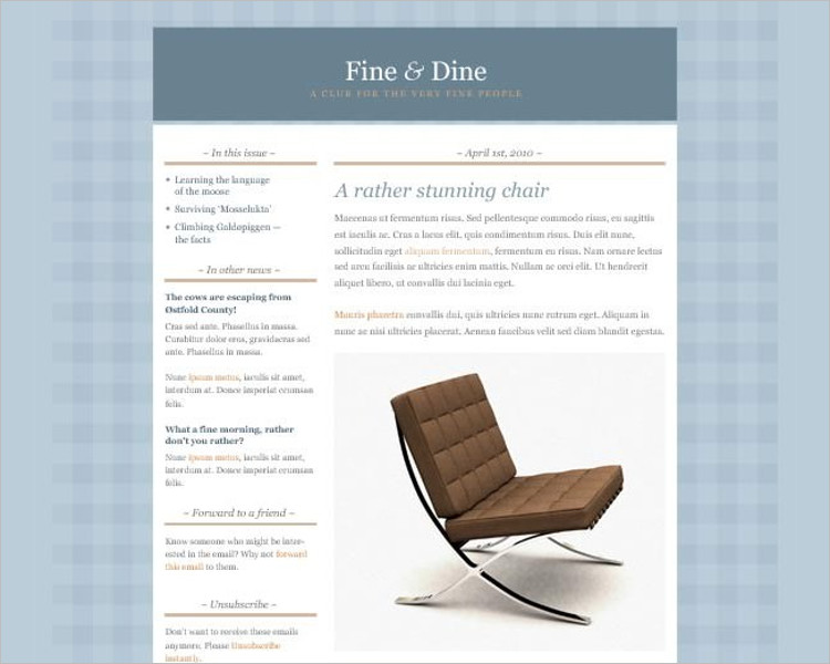 Classic HTML Email template