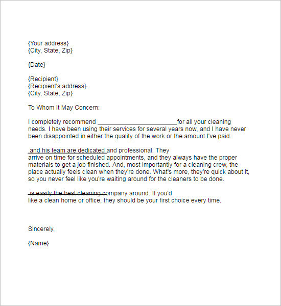 55+ Recommendation Letter Template Free Word, PDF Formats