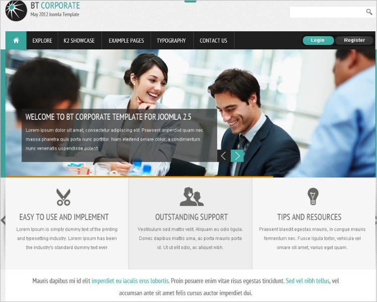 Corporate Mobile Business Joomla Template