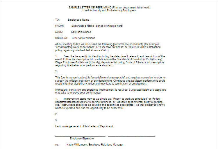 Customize Employe Write Up Template Form