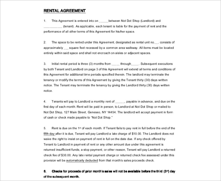 Download Fental agreement Template