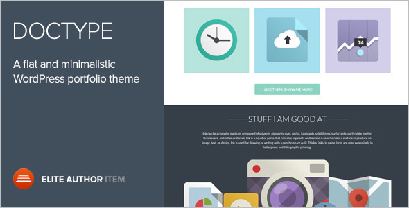 Dribbble Flat Blog WordPress Template