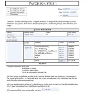 Editable Free Pay Check Stub Template PDF Format