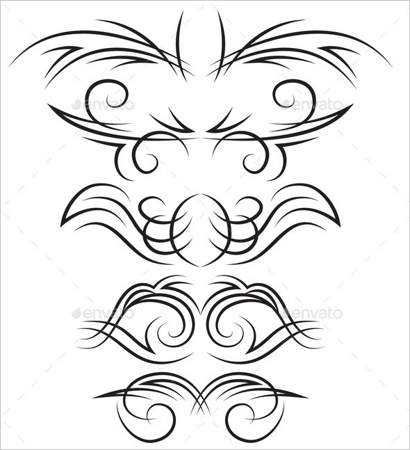 Elegant Set of Elements for Calligraphic Design