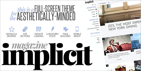 Full-Screen Magazine Website template