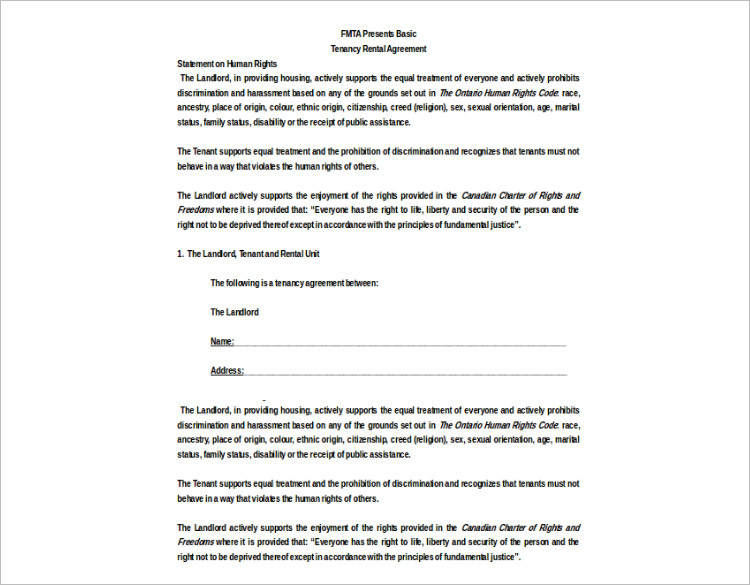 Land Agreement Template Document