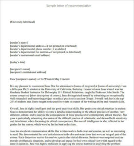 55+ Recommendation Letter Template Free Word, PDF Formats