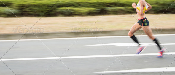 Marathon runners on the Road.