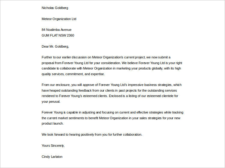 Metro Organization Proposal Letter tem[plate