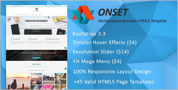 Onset HTML 5 Grid Layout Template