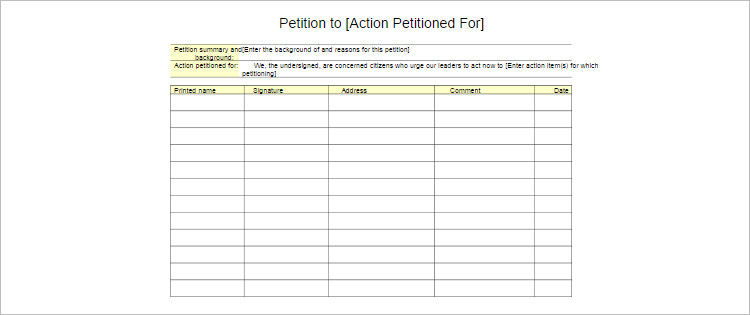 8+ Free Printable Petition Templates - Word, PDF Formats