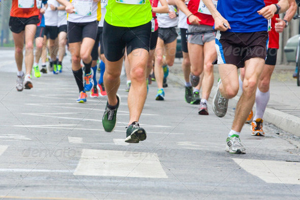 People Running in City Marathon for Designs